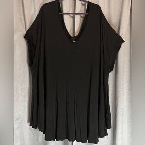 Roamans Black Women's V-Neck Swing Tunic Top